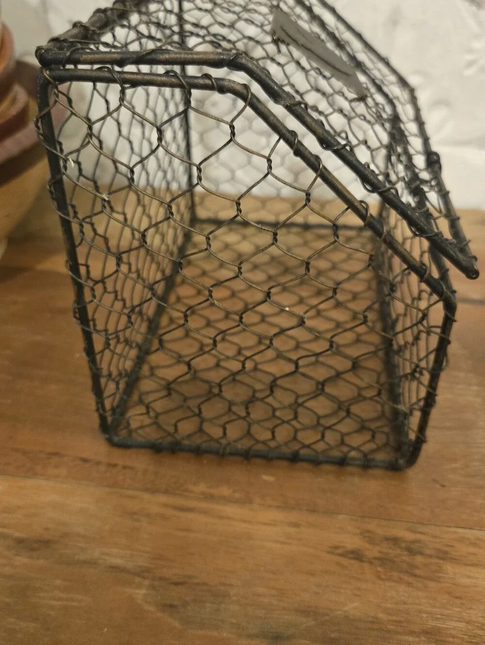 Rustic Wire Chicken Egg Basket - Brown Vintage - Farmhouse